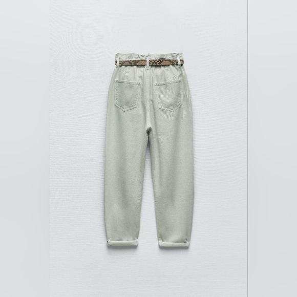 NWT Zara HIGH-WAISTED BELTED BAGGY PAPERBAG Z1975 JEANS Size 2 (fit like a 4-6)) - Picture 8 of 12